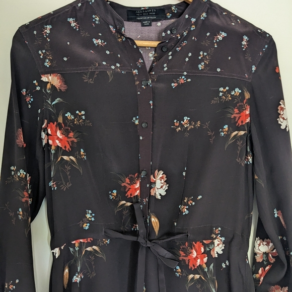 All Saints long sleeve button up dress - Picture 4 of 8